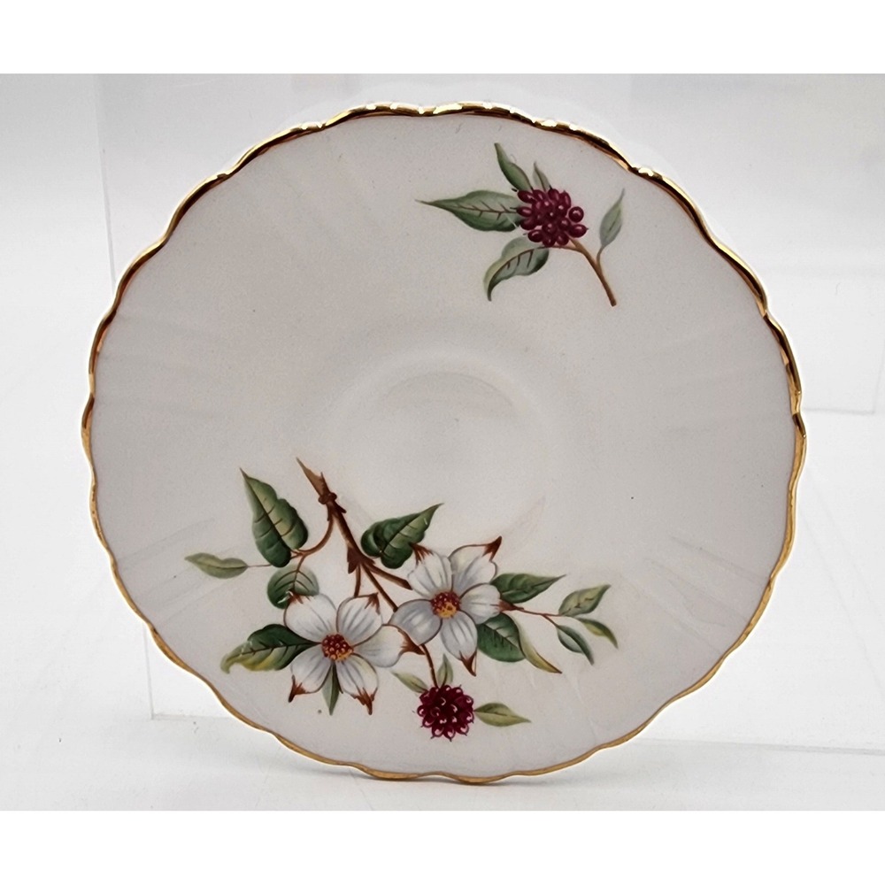Vintage Hammersley & Co Dogwood Teacup Saucer Set Provincial Flowers White EXC - Picture 8 of 16